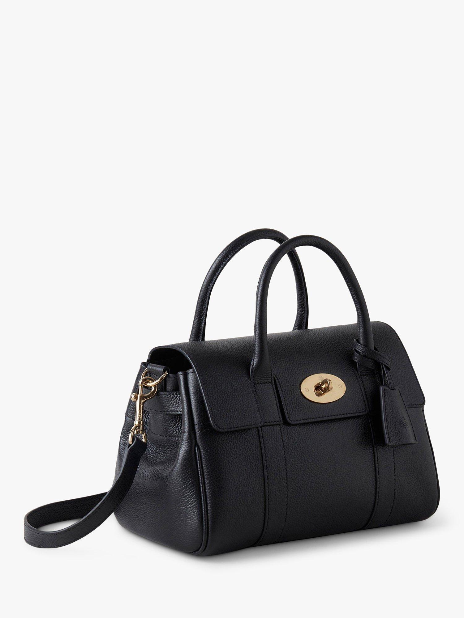 Product image 3 of 7, which shows Mulberry Bayswater Small Classic Grain Leather Satchel, Black