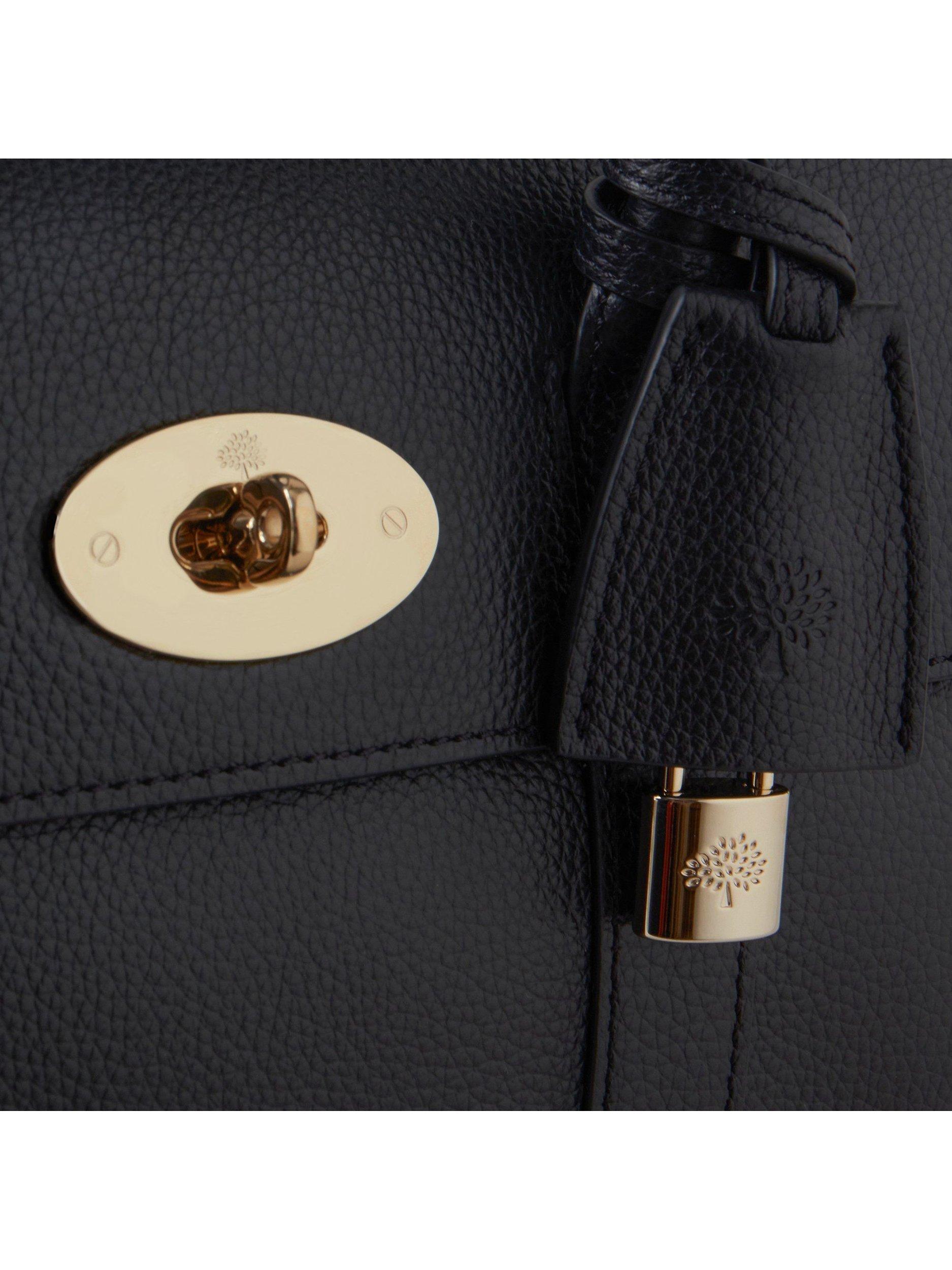Product image 5 of 7, which shows Mulberry Bayswater Small Classic Grain Leather Satchel, Black