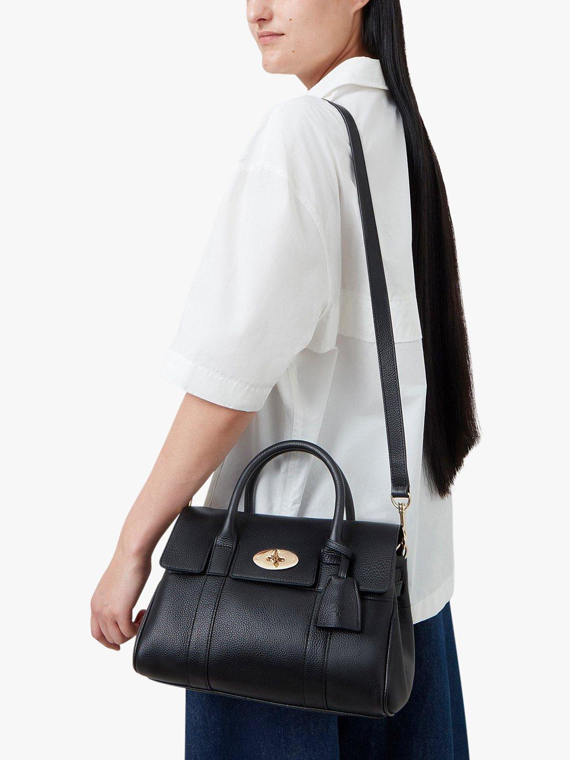 Product image 6 of 7, which shows Mulberry Bayswater Small Classic Grain Leather Satchel, Black