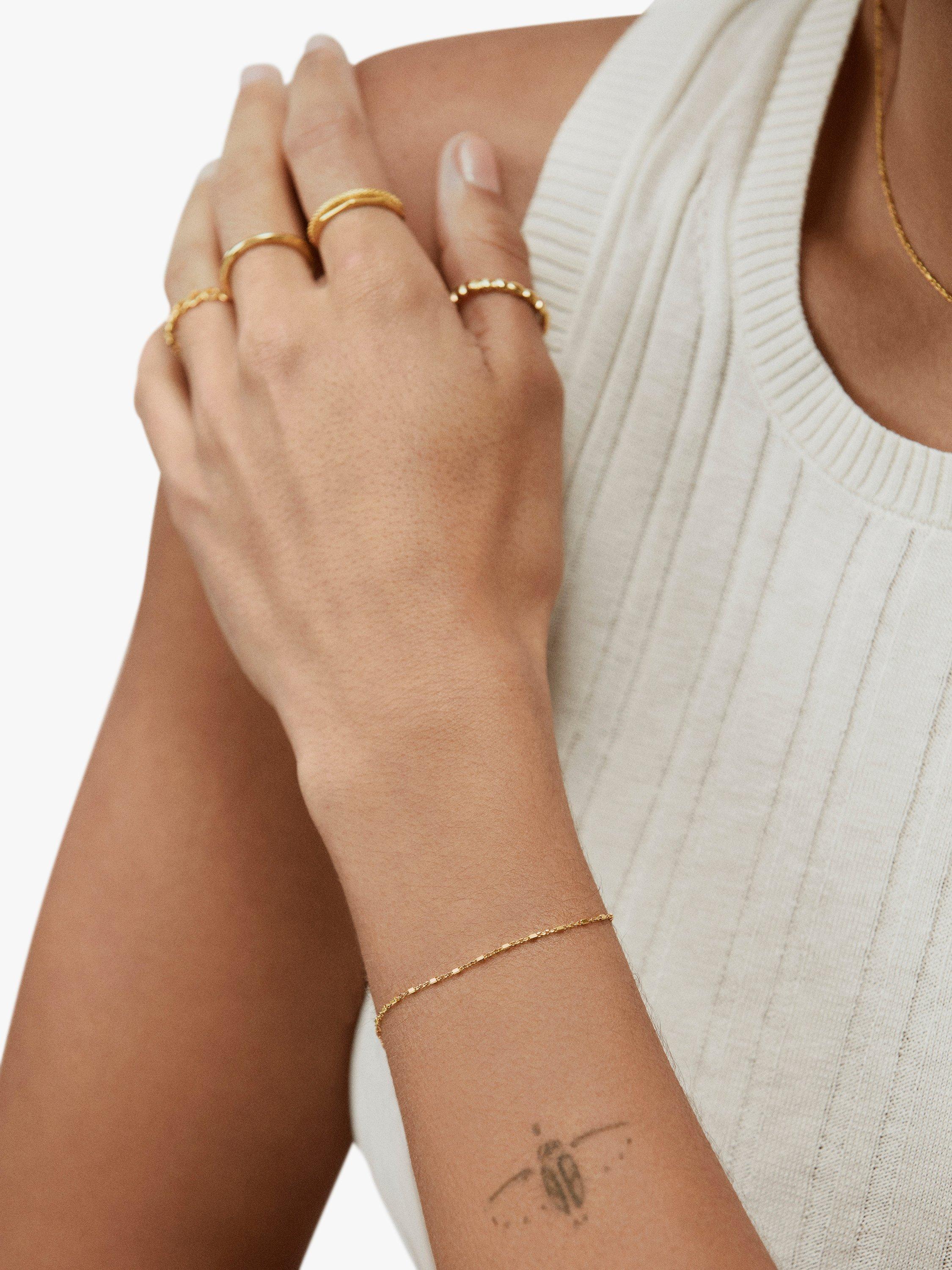 Product image 3 of 4, which shows Monica Vinader Gold Station Chain Bracelet, Gold