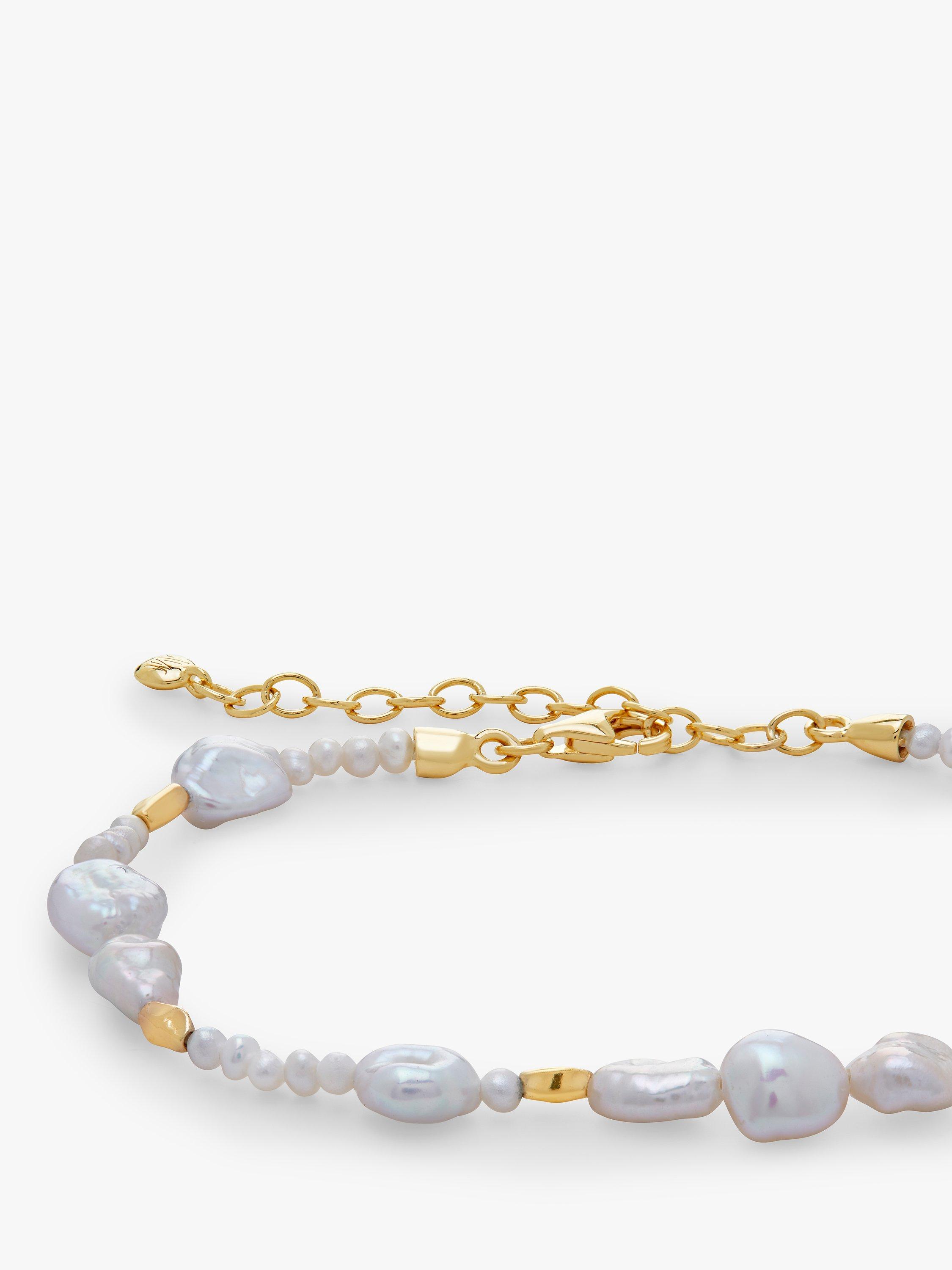 Product image 2 of 4, which shows Monica Vinader Keshi Scatter Pearl Bracelet, Gold