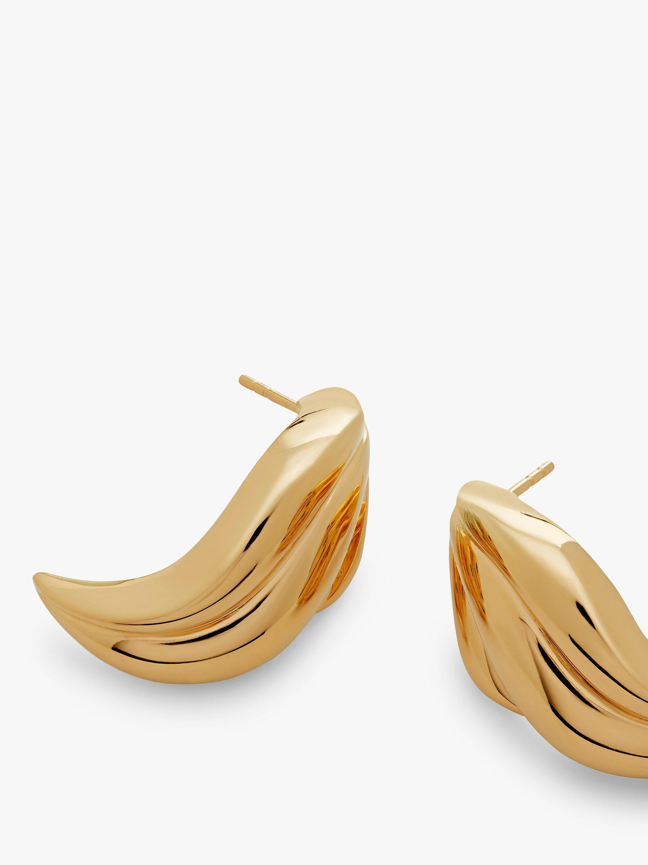 Product image 2 of 4, which shows Monica Vinader Swirl Bold Stud Earrings, Gold