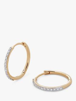 Monica Vinader 14ct Yellow Gold Diamond Hoop Earrings, Gold, Gold