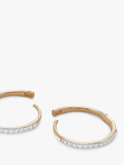 Monica Vinader 14ct Yellow Gold Diamond Hoop Earrings, Gold - view 2, Gold