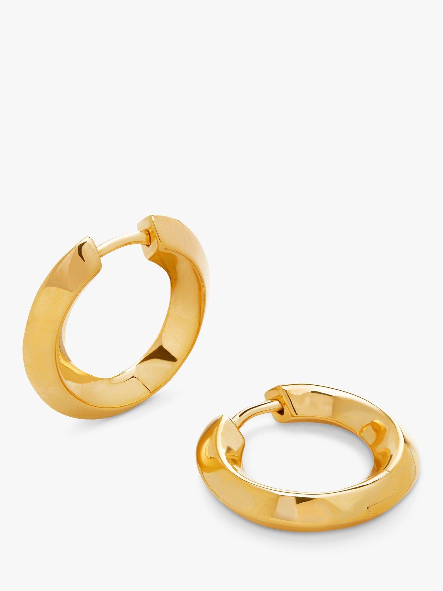 Product image 1 of 4, which shows Monica Vinader Power Small Hoop Earrings, Gold