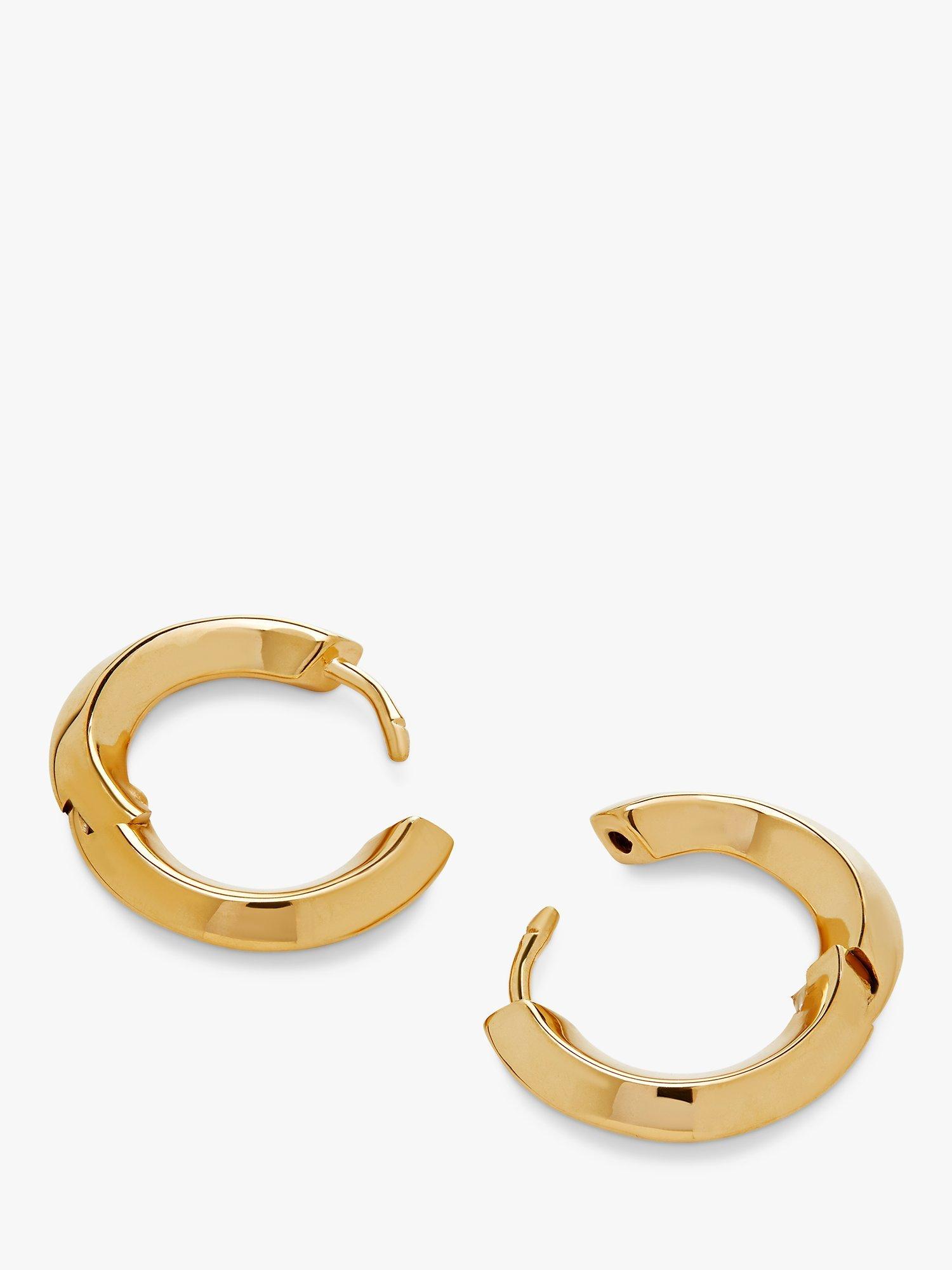 Product image 2 of 4, which shows Monica Vinader Power Small Hoop Earrings, Gold