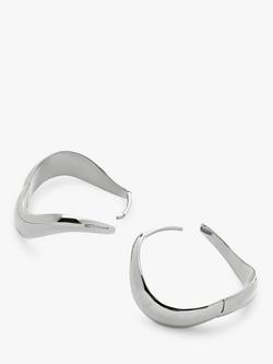 Monica Vinader Swirl Medium Hoop Earrings - view 2, Silver