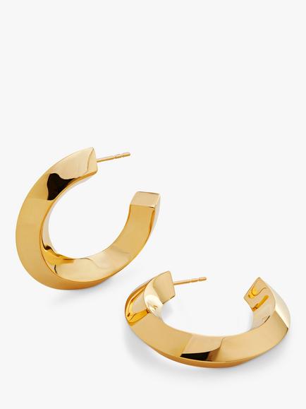 Monica Vinader Power Large Hoop Earrings, Gold, Gold
