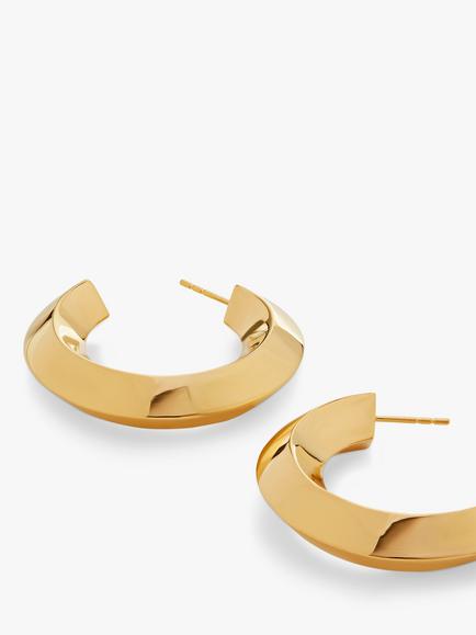 Monica Vinader Power Large Hoop Earrings, Gold - view 2, Gold