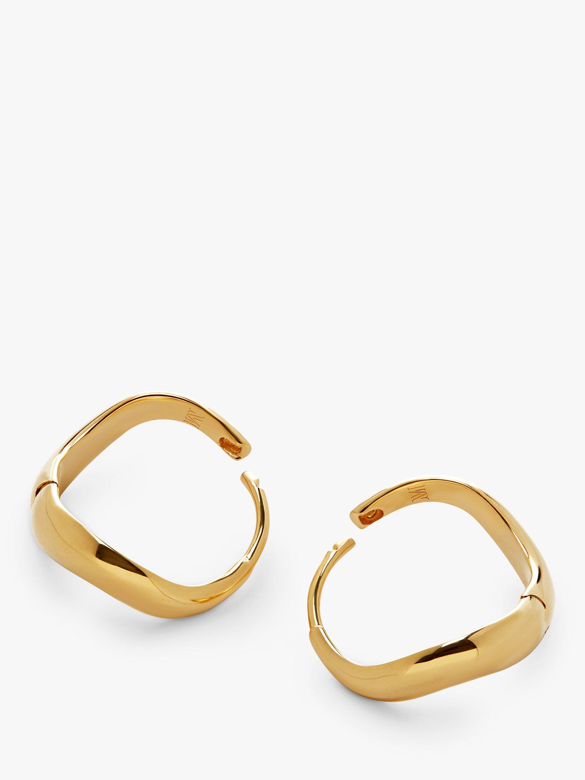 Product image 2 of 4, which shows Monica Vinader Swirl Small Hoop Earrings, Gold
