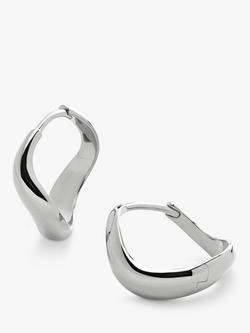 Monica Vinader Swirl Small Hoop Earrings, Silver