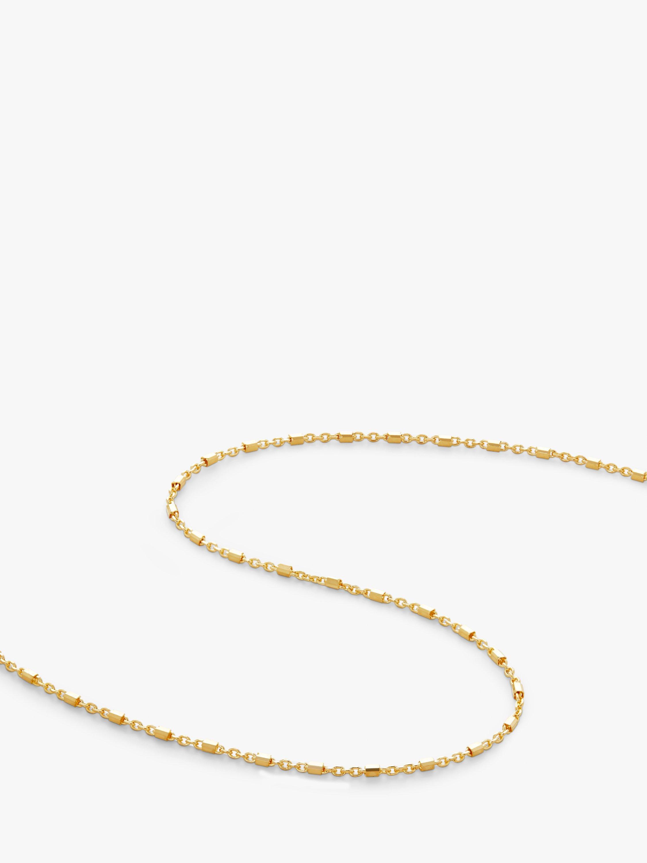 Product image 1 of 4, which shows Monica Vinader 18" Station Chain Necklace, Gold