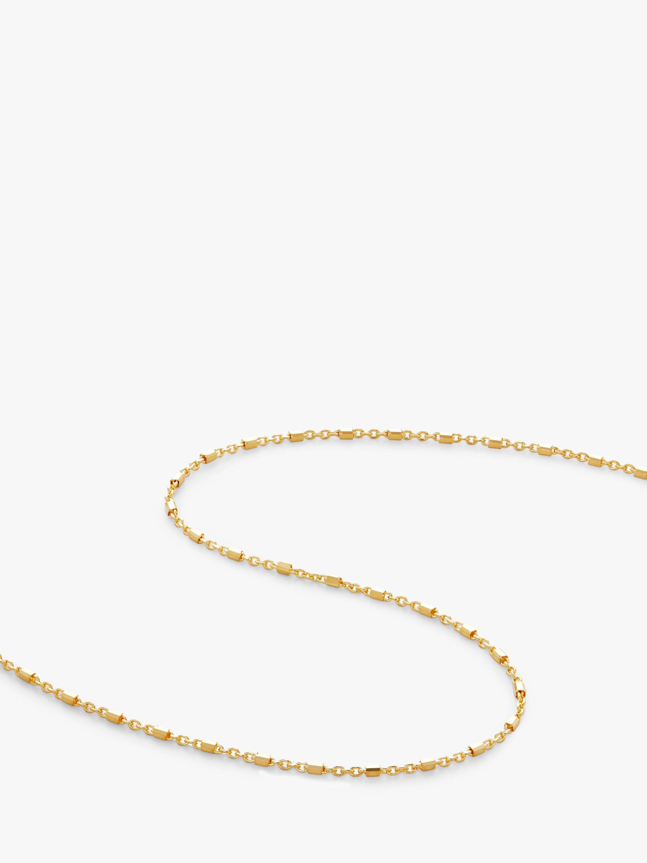 Product image 2 of 4, which shows Monica Vinader 18" Station Chain Necklace, Gold