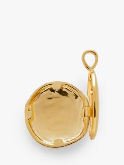 Monica Vinader Deia Round Pebble Locket - view 2, Gold