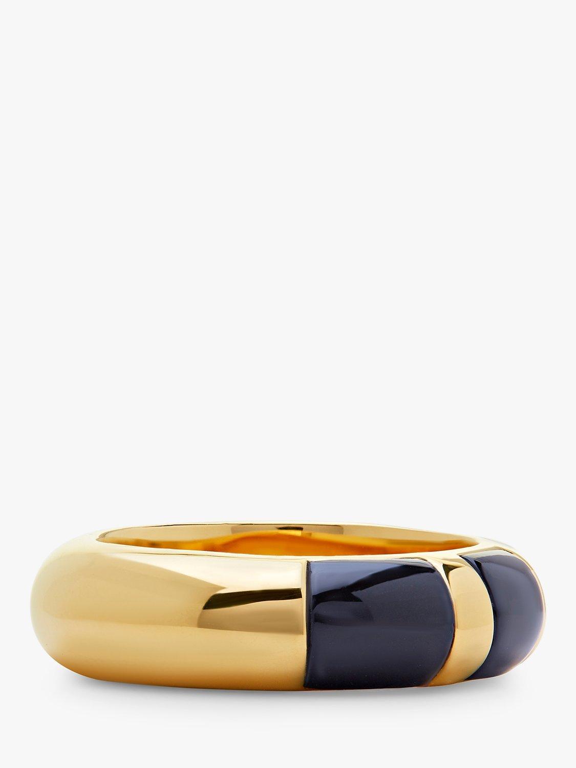 Product image 2 of 4, which shows Monica Vinader x Kate Young Black Onyx Ring, Gold, I
