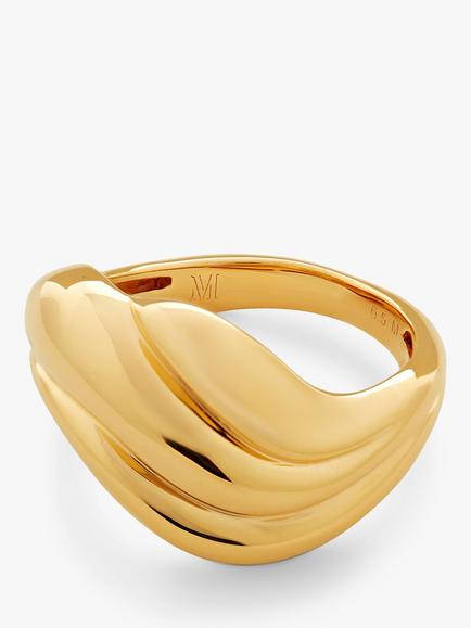 Monica Vinader Swirl Ring, Gold, Gold