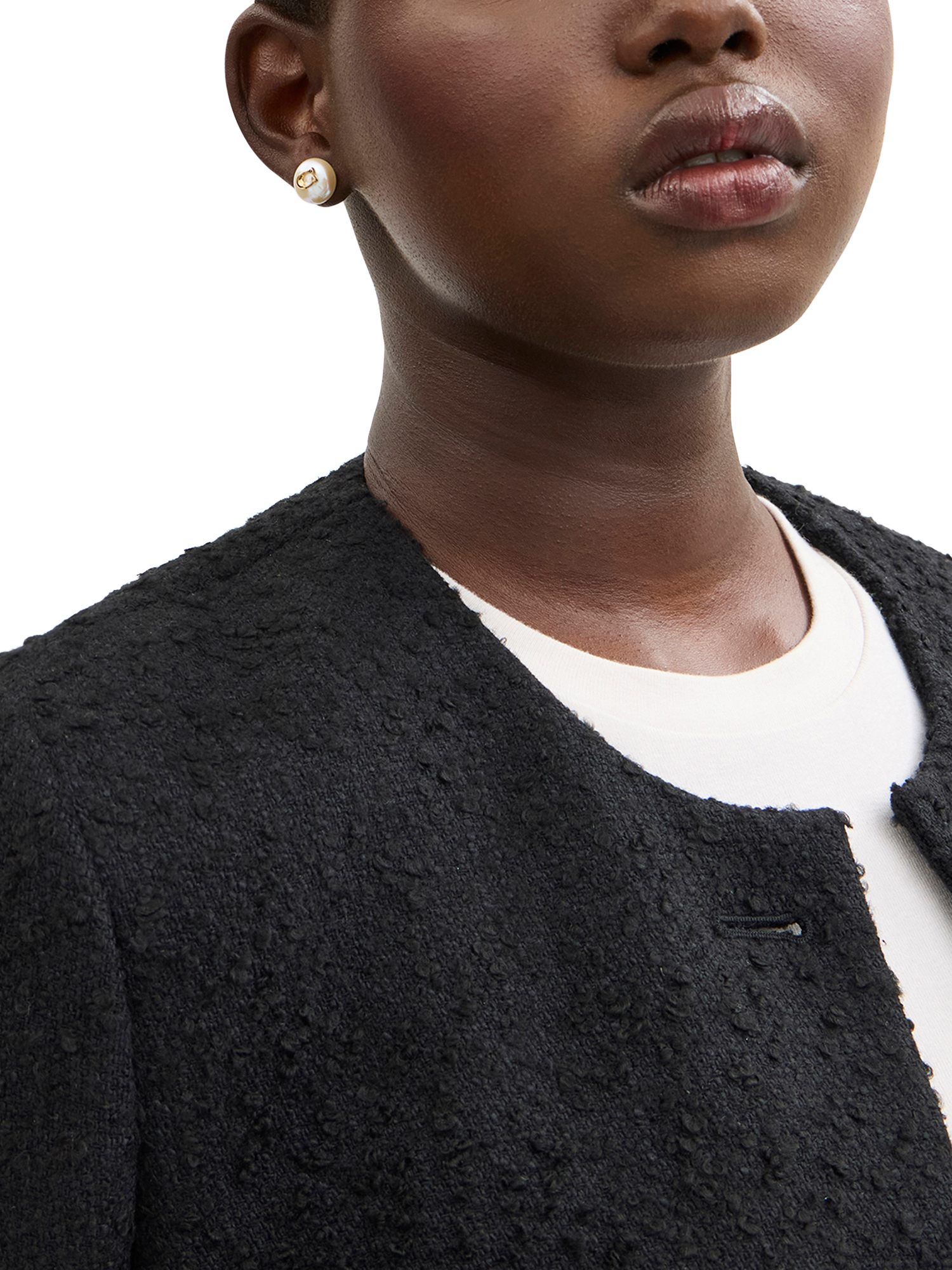 Product image 2 of 2, which shows Coach Freshwater Pearl  Coin Stud Earrings, Gold