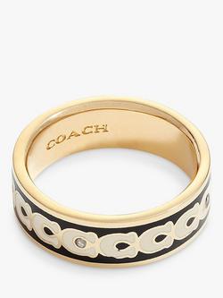 Coach Enamel C Motif Band Ring, Gold, Size O, Gold