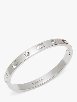 Coach C Motif Crystal Hinge Bracelet - view 2, Silver