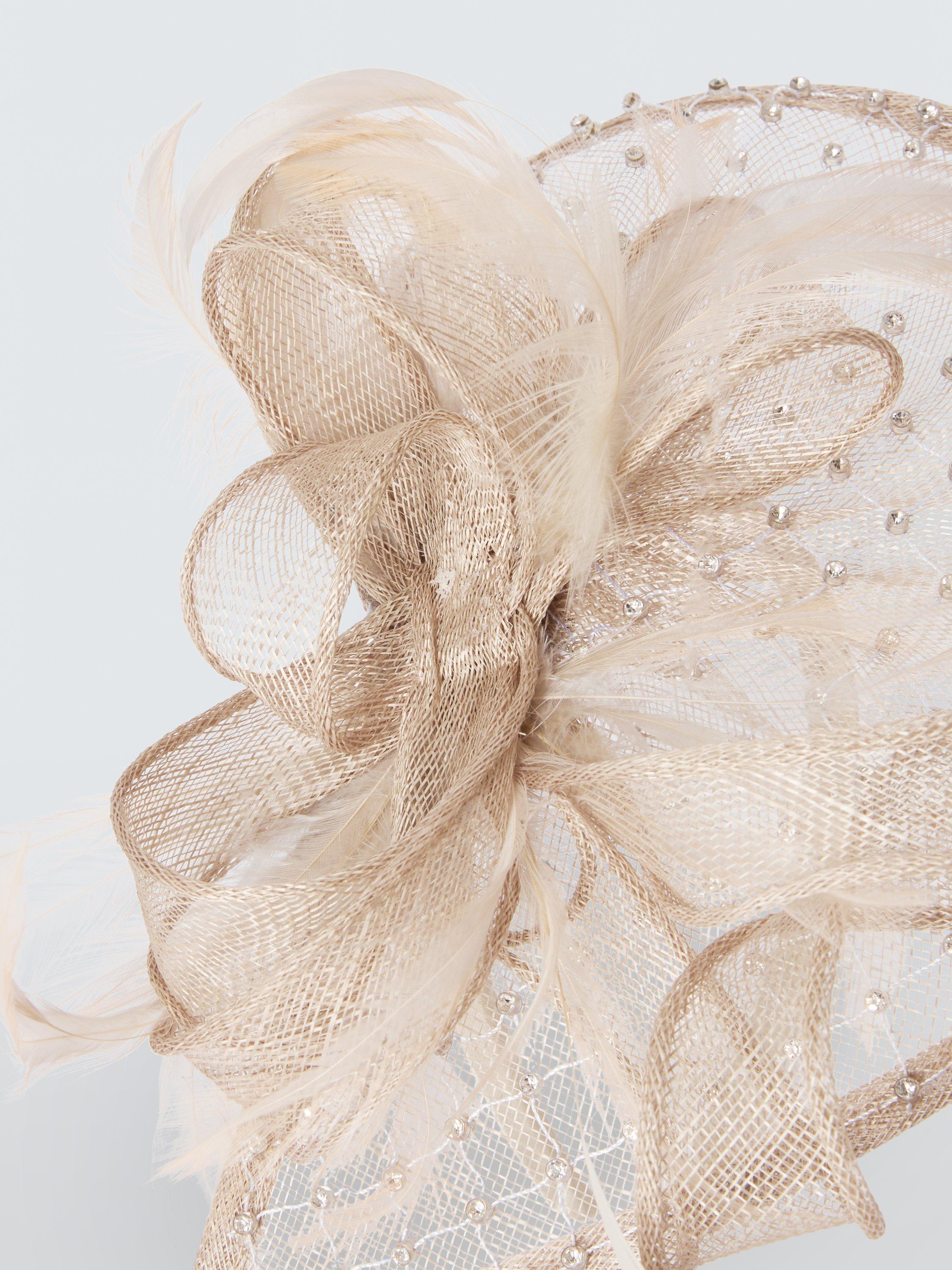 Product image 3 of 4, which shows John Lewis Carina Diamante Teardrop Fascinator, Oyster