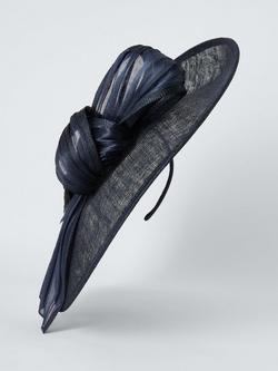 John Lewis Maggie Wide Brim Fabric Trim Hat - view 2, Navy