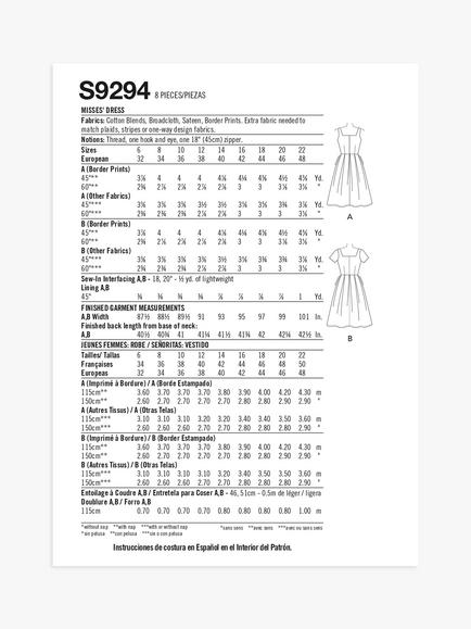 Simplicity Misses' Flared Vintage Dress Sewing Pattern, S9294 - view 2, A5