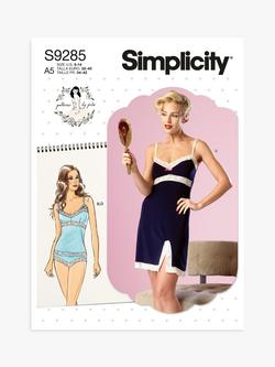 Simplicity Misses' Camisole, Slip and Knickers Sewing Pattern, S9285A5, Multi