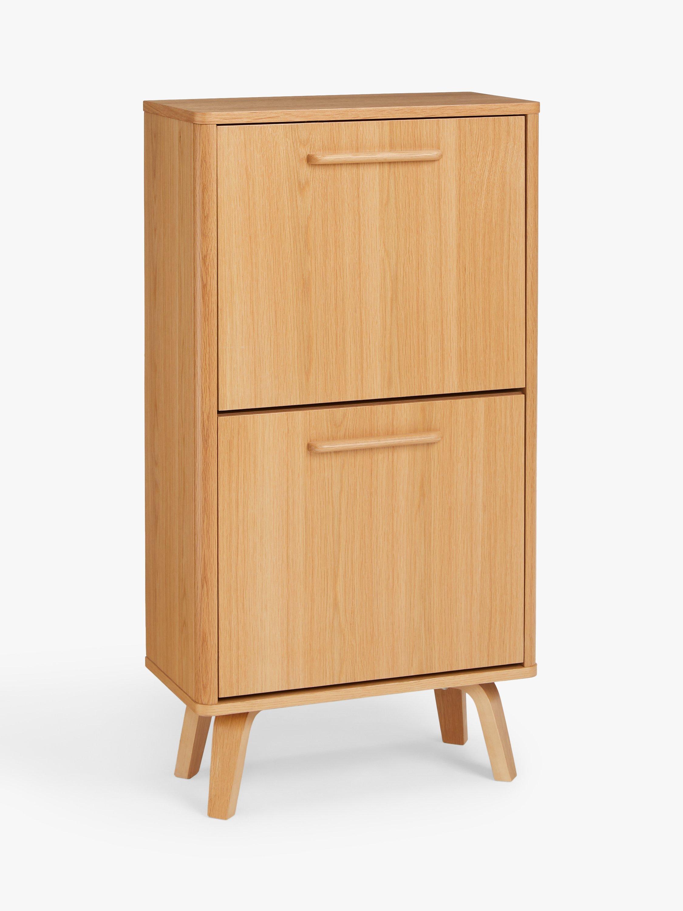 John Lewis ANYDAY Anton Tall Shoe Storage Unit Oak