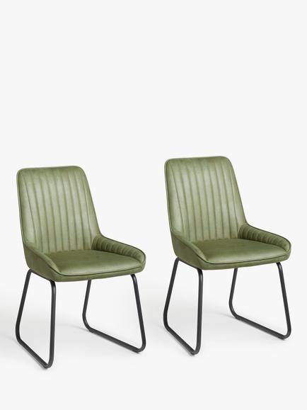 John Lewis Brooks II Side Dining Chairs, Set of 2, Green