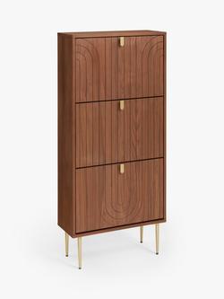 John Lewis Harvard Tall Shoe Storage Unit, Walnut, Walnut