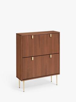 John Lewis Harvard Wide Shoe Storage Unit, Walnut, Walnut