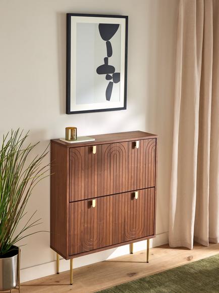 John Lewis Harvard Wide Shoe Storage Unit, Walnut - view 2, Walnut
