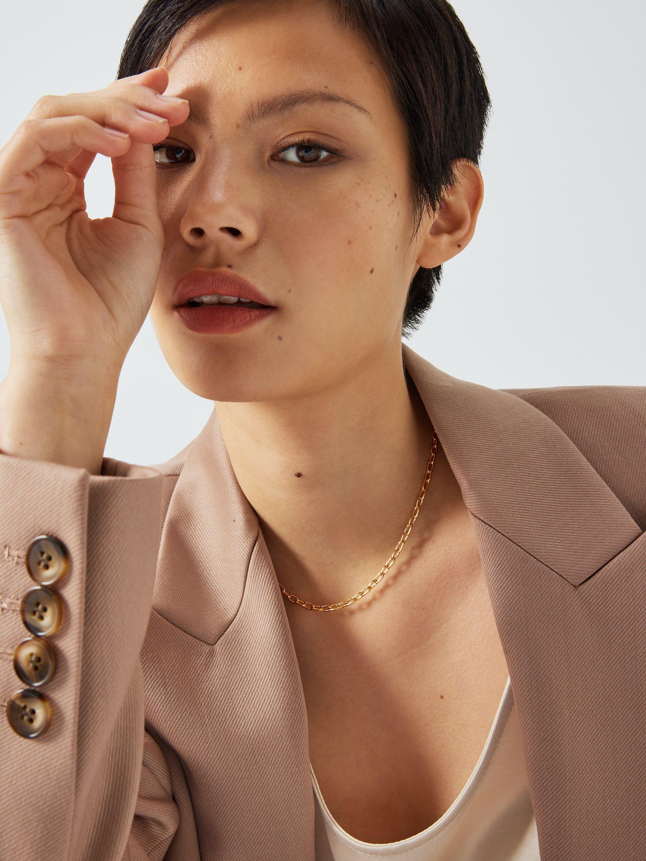 Product image 2 of 4, which shows John Lewis Trace Chain Necklace, Gold