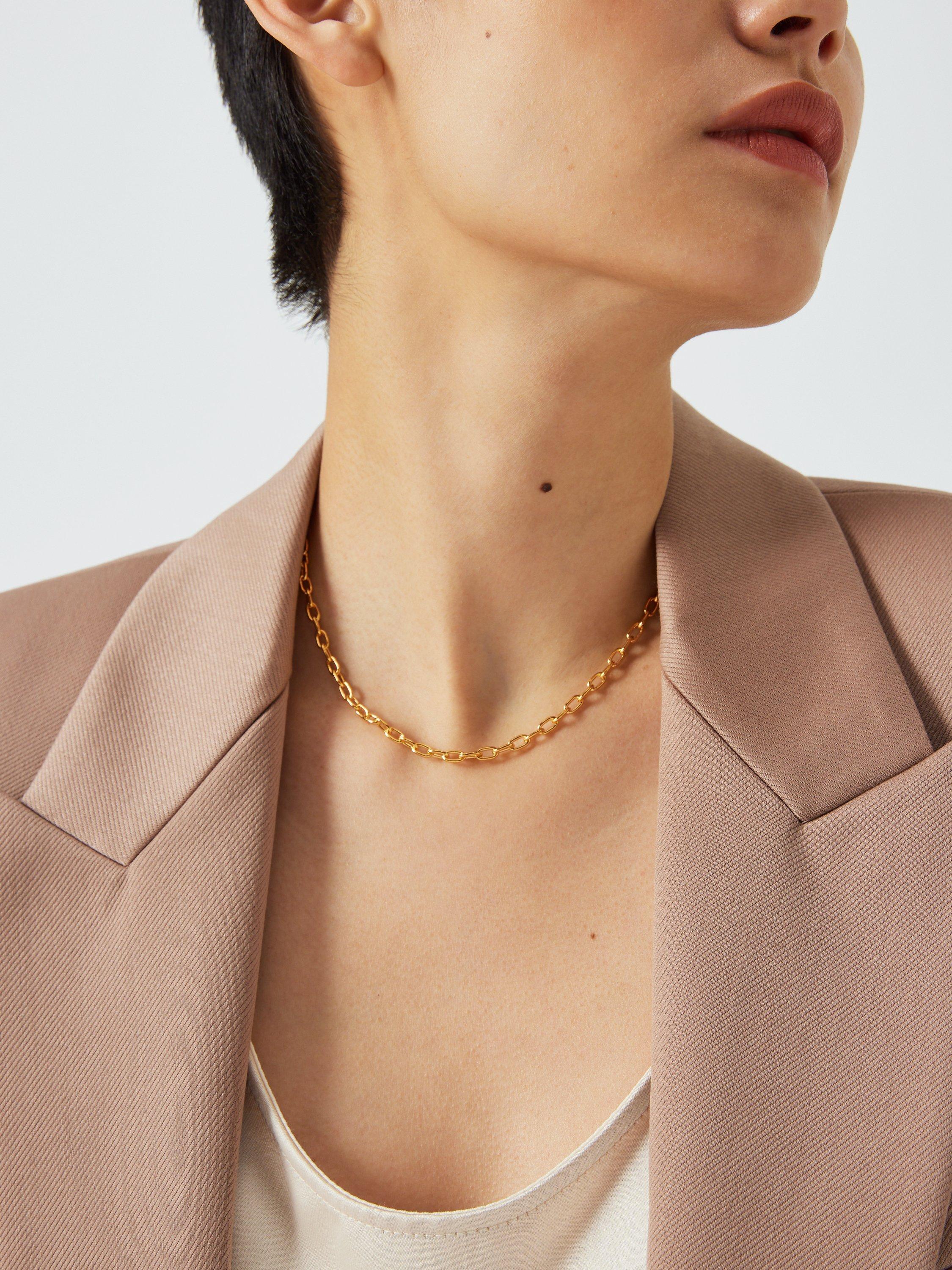 Product image 4 of 4, which shows John Lewis Trace Chain Necklace, Gold