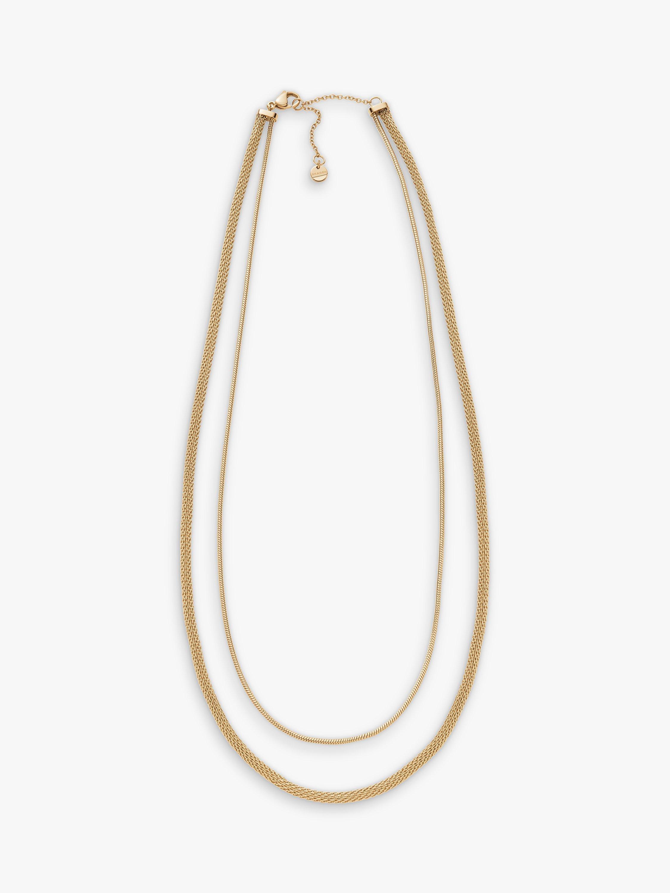 Skagen Layered Chain Necklace Gold