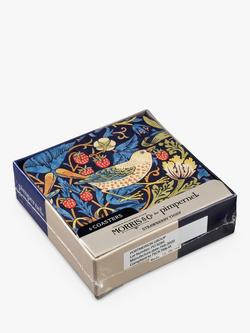 Morris & Co. Strawberry Thief Pure Morris Cork-Backed Coasters, Set of 6 - view 2, Blue