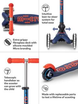 Micro Scooters Foldable Mini LED Scooter - view 2, Navy