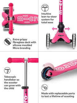 Micro Scooters Foldable Mini LED Scooter - view 2, Pink