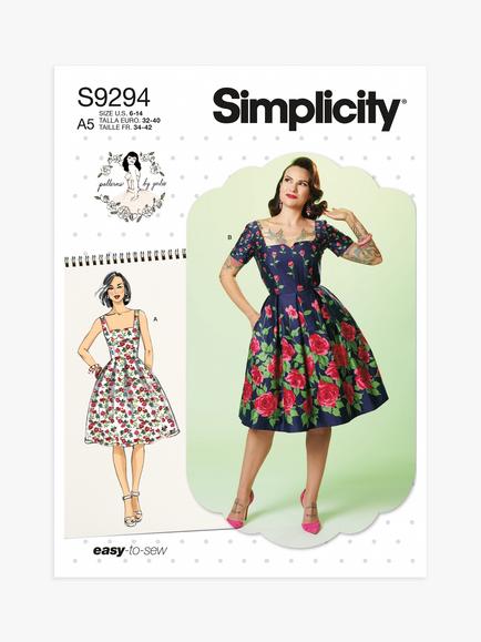 Simplicity Misses' Flared Vintage Dress Sewing Pattern, S9294, E5