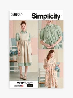 Simplicity Misses' Dress and Pinafore Apron Sewing Pattern, S9835, Multi
