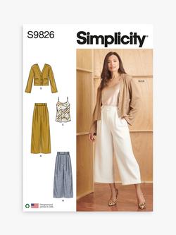 Simplicity Misses' Pants, Camisole and Cardigan Sewing Pattern, S9826, Multi
