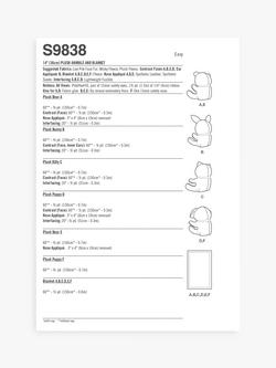 Simplicity 36cm Plush Animals and Blanket Sewing Pattern, S9838 - view 2, Multi