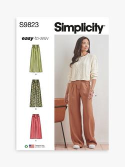 Simplicity Misses' Pants Sewing Pattern, S9823, H5