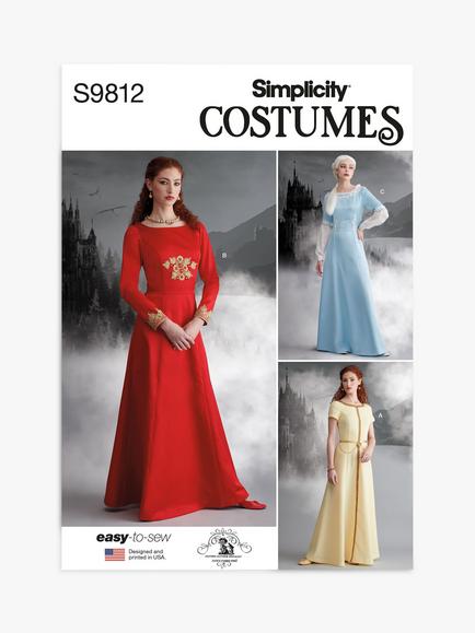 Simplicity Misses' Medieval Dress Costume Sewing Pattern, S9812, Multi