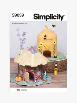 Simplicity Fabric Critter Houses and Peg Doll Accessories Sewing Pattern, S9839OS, Multi