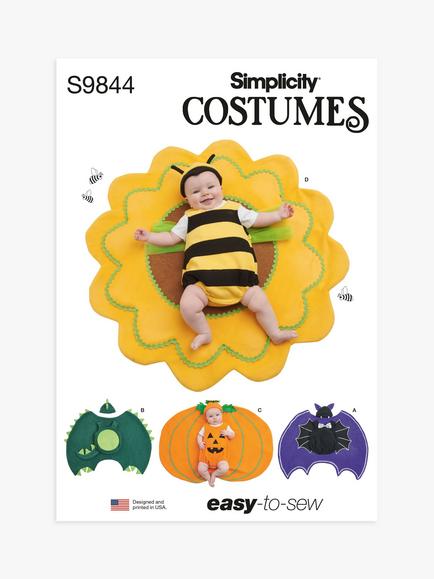 Simplicity Babies' Halloween Costumes Sewing Pattern, S9844, Multi