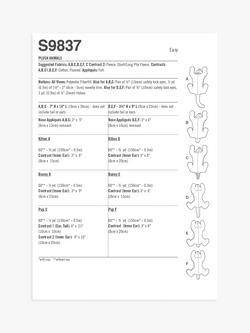 Simplicity Plush Animals Sewing Pattern, S9837 - view 2, Multi