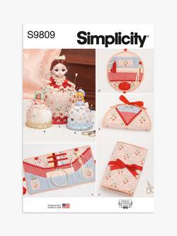 Simplicity Pincushion Dolls and Sewing Accessories Sewing Pattern, S9809, Multi