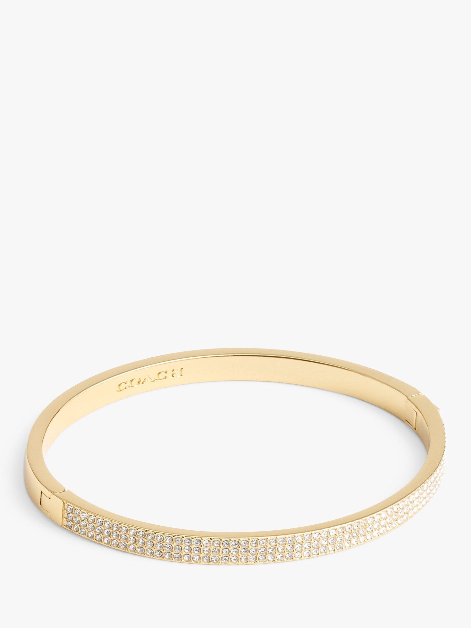 Coach Crystal Hinged Bangle, Gold