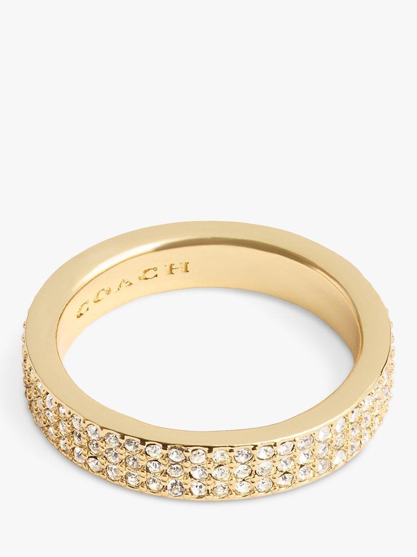 Coach Signature Cubic Zirconia Ring, Gold